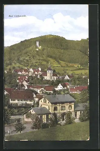 AK Bad Liebenzell, Ortspartie mit Bahnhof