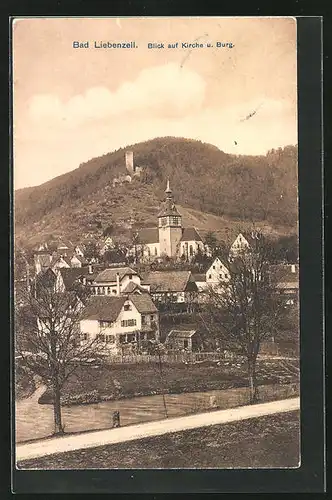 AK Bad Liebenzell, Blick auf Kirche und Burg