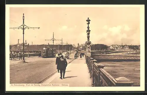 AK St. Petersbourg, Pont de Troizky, Perspektive Kameno Ostrow