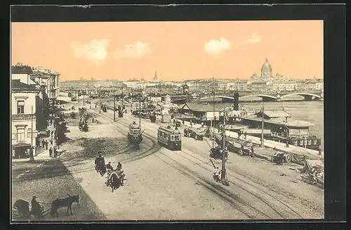 AK St. Petersbourg, Wassily Ostrow, Quai Nicolas