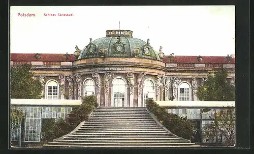 AK Potsdam, Schloss Sanssouci, Vorderansicht