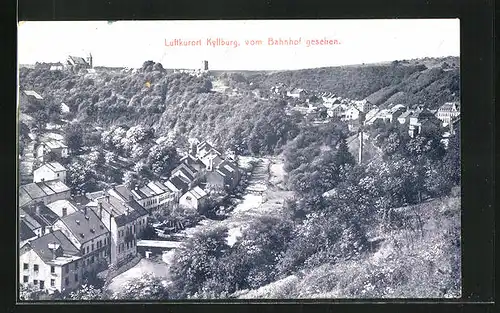 AK Kyllburg, Panorama vom Bahnhof gesehen
