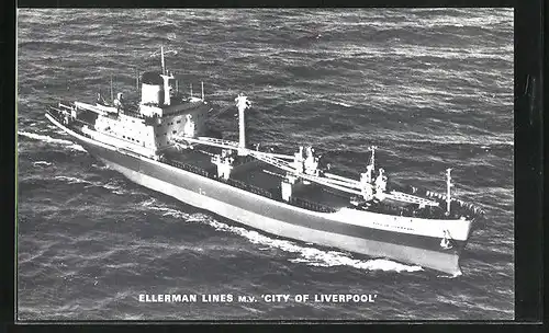 AK M.V. City of Liverpool auf hoher See