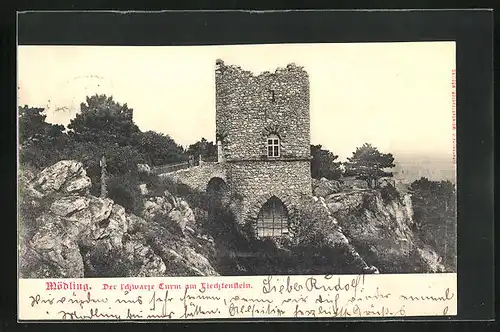 AK Mödling, schwarzer Turm am Liechtenstein