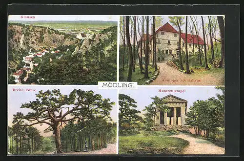 AK Mödling, Breite Föhre, Husarentempel, Anninger Schutzhaus