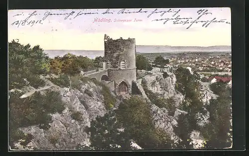 AK Mödling, Blick auf den Schwarzen Turm