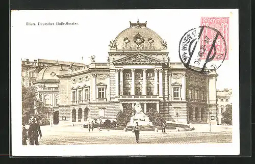 AK Wien, Vorderansicht vom Deutschen Volkstheater