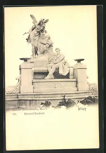 AK Wien, am Raimund-Denkmal