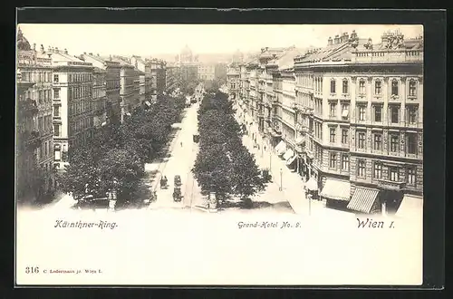 AK Wien, Kärntner Ring mit Grand Hotel