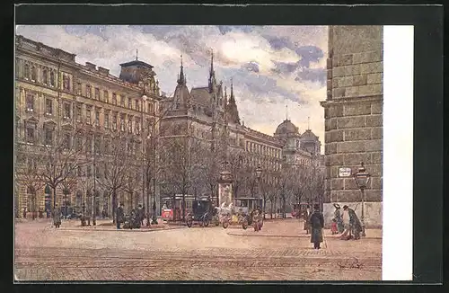 Künstler-AK Wien, am Schottenring