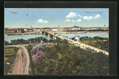 AK Szeged, látkép a Tisza hiddal