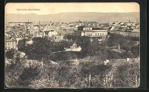 AK Teplitz Schönau / Teplice, Panoramablick auf die Stadt