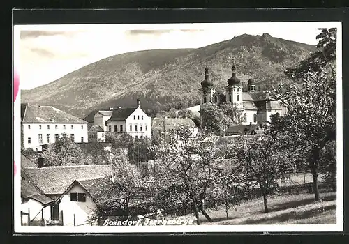 AK Haindorf / Hejnice, Teilansicht mit Kirche