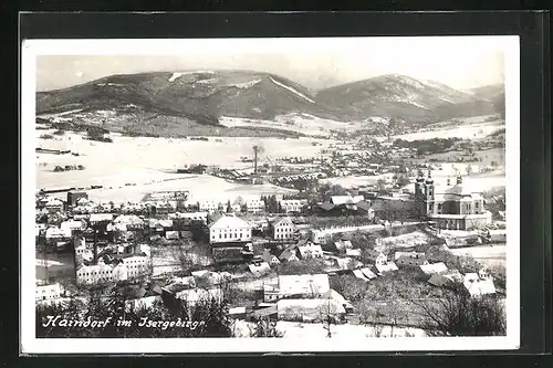 AK Haindorf / Hejnice, Totale im Winterglanz