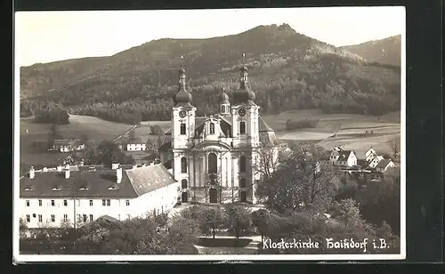 AK Haindorf / Hejnice, Blick auf die Klosterkirche