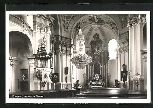 AK Haindorf / Hejnice, Inneres der Kirche