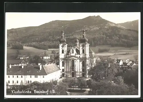 AK Haindorf / Hejnice, Blick auf die Klosterkirche