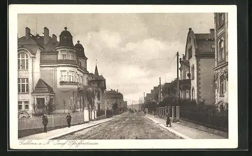 AK Gablonz / Jablonec Nad Nisou, Blick in die Josef-Pfeiffer-Strasse