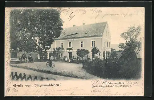 AK Schwarzpfütz, Gasthaus Jägerwäldchen