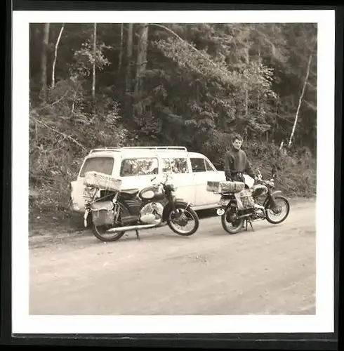 Fotografie Motorrad Zündapp Falconette K950, Krad nebst PKW-Kombi