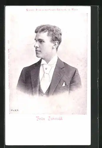 AK Schauspieler Fritz Schmidt im eleganten Anzug