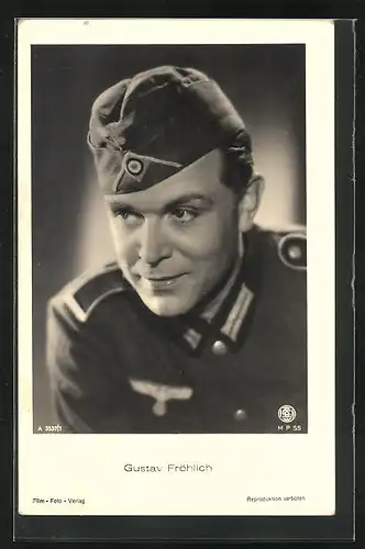 AK Schauspieler Gustav Fröhlich in der Rolle eines Soldaten