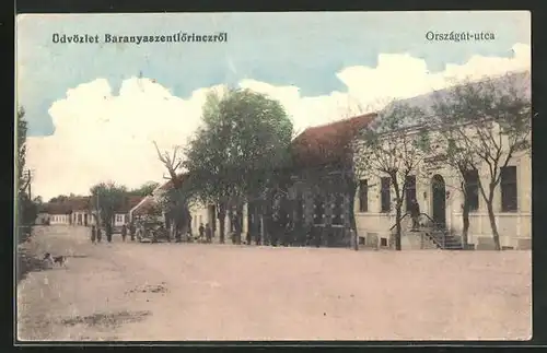 AK Baranyaszentgyörgy, Országút-utca