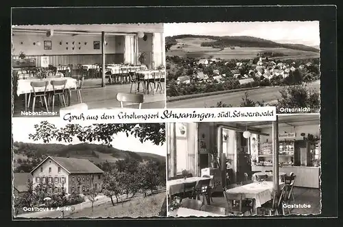 AK Schwaningen / Schwarzwald, Ortsansicht, Gasthaus zum Adler