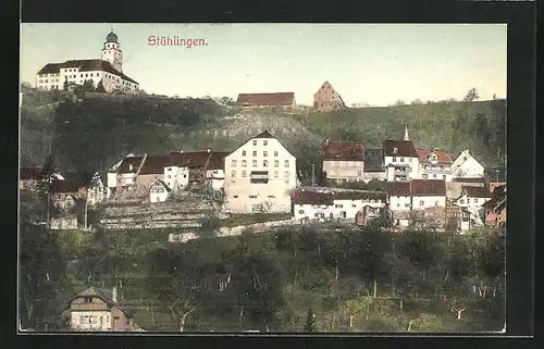 AK Stühlingen, Ortspartie aus der Vogelschau