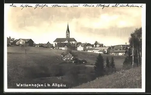 AK Waltenhofen i. b. Allgäu, Blick zur Kirche