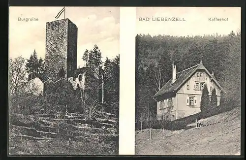 AK Bad Liebenzell, Burgruine, Kaffeehof