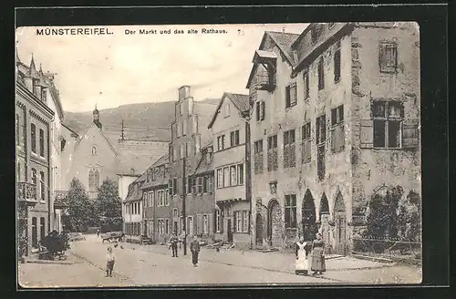 AK Münstereifel, Markt und altes Rathaus