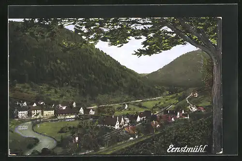 AK Ernstmühl, Ortsansicht aus der Vogelschau