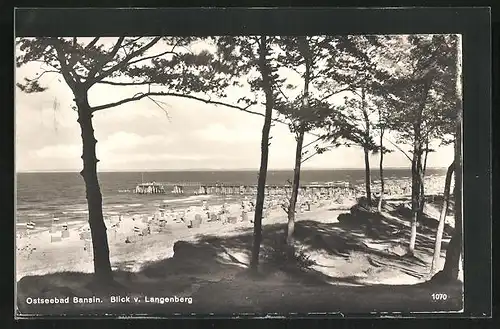 AK Bansin, Blick auf den Strand v. Langenberg