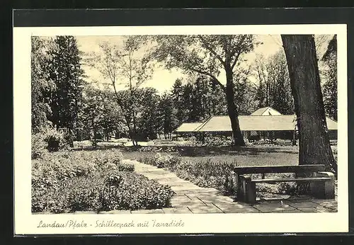 AK Landau in der Pfalz, Schillerpark mit Tanzdiele
