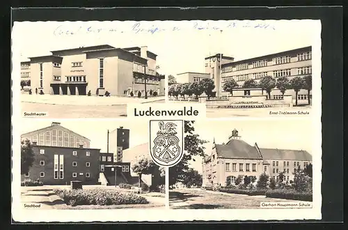 AK Luckenwalde, Ernst-Thälmann-Schule, Gerhart-Hauptmann-Schule, Stadtbad