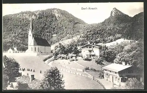 AK Dorf Kreuth, an den Wohnhäusern unter der Kapelle