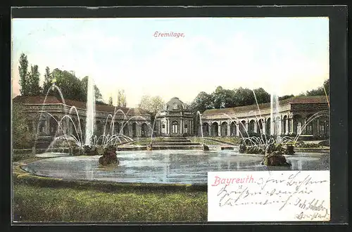 AK Bayreuth, Eremitage, Anlagen mit Wasserspiel