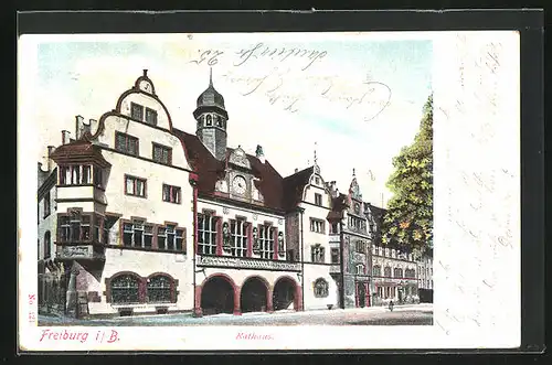 AK Freiburg i. B., vor dem Rathaus