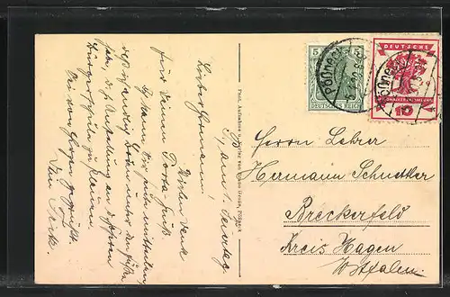 AK Pössneck i. Th., an der Rathaustreppe