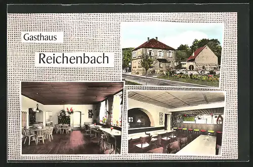 AK Reichenbach in der Pfalz, vor dem Gasthaus Reichenbach, in der Gaststube