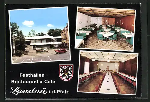 AK Landau i.d. Pfalz, Festhallen Restaurant und Cafe, in der Gaststube