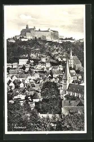 AK Kulmbach, Blick über die Stadt hoch zum Schloss