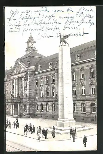 AK Karlsruhe, das 109er Denkmal, enthüllt am 28. Juni 1925