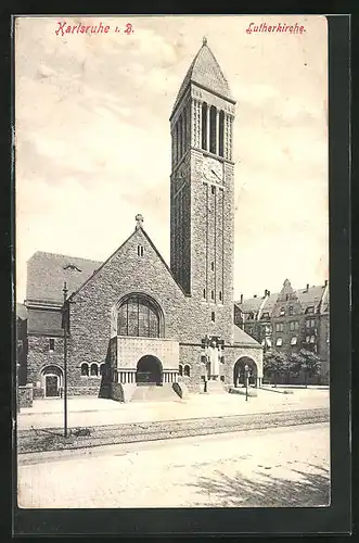 AK Karlsruhe i. B., Partie vor der Lutherkirche