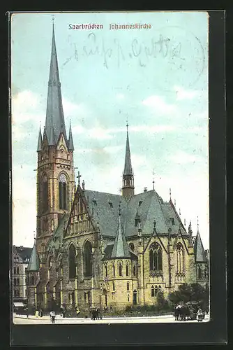 AK Saarbrücken, Blick auf die Johanneskirche