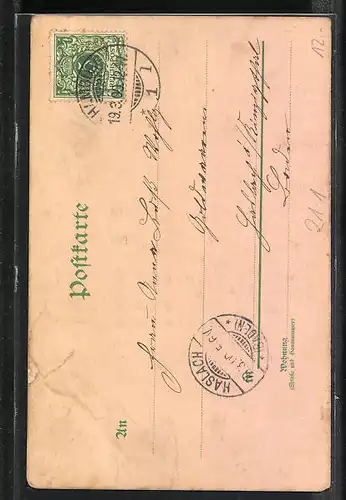 Lithographie Halt gegen das Licht, Hamburg, vor dem Rathaus