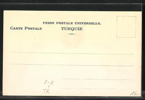 AK Türkei, Briefmarken verschiedener Werte, Landesfahne mit goldenen Halbmonden