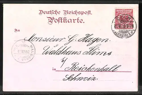 Lithographie Köln, Gürzenich, die Reichsbank