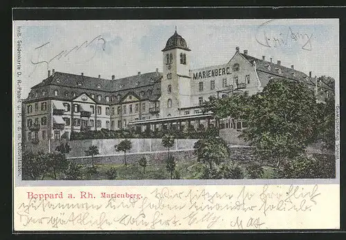 AK Boppard a. Rhein, das Hotel Marienberg